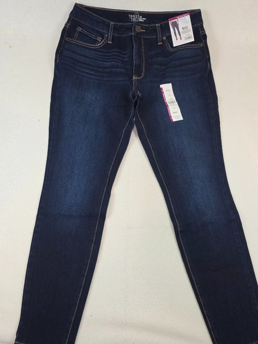NWT Time and Tru High Rise Skinny Jeans Dark Wash Size 12
